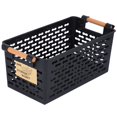 thumbnail image 2 of 3X Cesta Plástica de Almacenamiento de Escritorio Caja de Almacenamiento Portátil de Baño Rectangular Cesta de Baño Cestas Multiusos de Escombros de Cocina Negro, 2 of 5