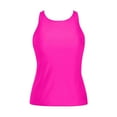 thumbnail image 6 of Hauetro Tankini Tops for Women High Neck Bathing Suit Top Tummy Control Swimsuit Top Ruched Swim Top Without Bottom（Hot Pink,XXL）, 6 of 7