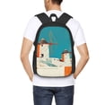 thumbnail image 4 of Easygdp Colorful Greek Windmills Mochila de Gran Capacidad Minimalista Ideal para Escuela, Viajes y Uso Diario, 4 of 6