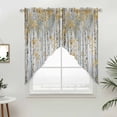 thumbnail image 4 of Yellow Grey Forest Kitchen Window Curtains, Swag Curtains Valance for Bedroom Living Room Bathroom, Grey Modern Art Oil Painting Rod Pocket Window Treatment Curtain Block Drapes 2 Panels 36"x36", 4 of 8