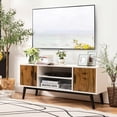 thumbnail image 3 of Gymax Modern TV Stand Entertainment Media Console w/ Cabinets & Open Shelves, 3 of 10