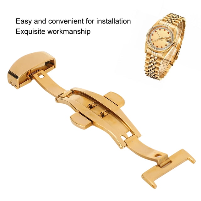 Cierre De Reloj, Color Dorado Apariencia De Moda Mano De Obra Exquisita Sin Rayones Hebilla De Cierre De Reloj Para Trabajadores De Reparación De Relojes Para Relojeros