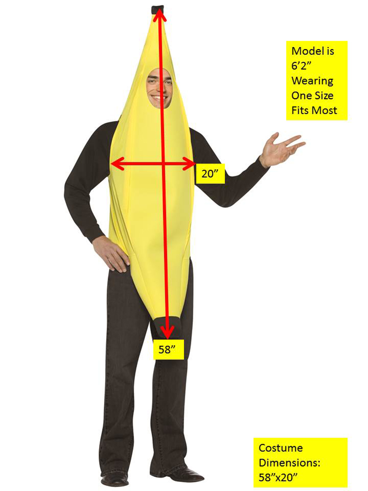 Banana Tunic Halloween Costume for Adults, Mens One Size Fit , by Rasta Imposta - image 5 of 5