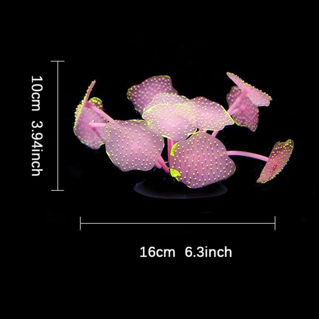 Decoraciones de acuario de anémona de mar artificial Accesorios de adorno de coral Decoración de peces de acuario Tanque Plantas decorativas 11 Ramas y hojas JFHHH pequeña