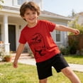thumbnail image 5 of AWZXDE Summer Boys Beach Lightweight Mesh Tee And Shorts Set Playwear For 4-12 Years Outdoor Casual Kids Ensemble Red，13-14 Years, 5 of 7