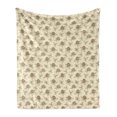 thumbnail image 1 of Spring Soft Flannel Fleece Blanket, Clover Flower Branches Gardening Summer Blossoms Yard Essence Nature Illustration, Cozy Plush for Indoor and Outdoor Use, 50" x 60", Cream Brown, by Ambesonne, 1 of 5