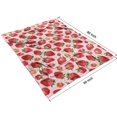 thumbnail image 4 of Red Strawberry Plants Fruit Pink Pattern Blanket,Comfortable Soft Flannel Throw Blanket,All Season,Warm Lightweight Blankets for Sofa Bed Couch Living Room Chair,60"x80", 4 of 4