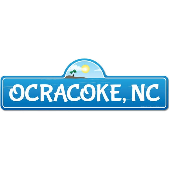 Ocracoke NC North Carolina Beach Street Sign | Indoor/Outdoor | Surfer Ocean Lover Décor For Beach House Garages Living Rooms Bedroom | Signmission Personalized Gift