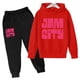 thumbnail image 5 of Conjunto de 2 piezas de chándal con capucha y pantalones para niños y niñas de 2 a 13 años, con estampado de ciudad, para primavera y otoño, 5 of 5