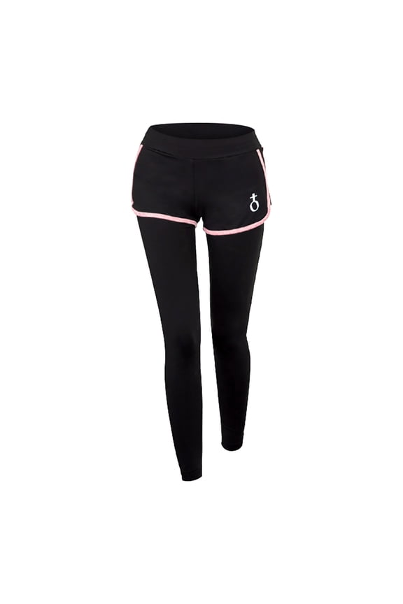 Women's Pants Skinny Solid Color Yoga high elastic speed dry fake two pieces of running sports Legging