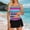 Swimwear-485Sky Blue, variant on Xdegoge Swimsuits for Women Scoop Neck Skirted Tankini Sets Two Piece Bathing Suits Smooth Botanical Leaf Print Slit Detail Tummy Control Modest Cruise