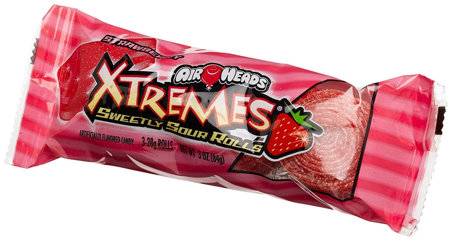 Airheads Xtremes Sweetly Sour Rolls Strawberry 36 units (Pack of 2