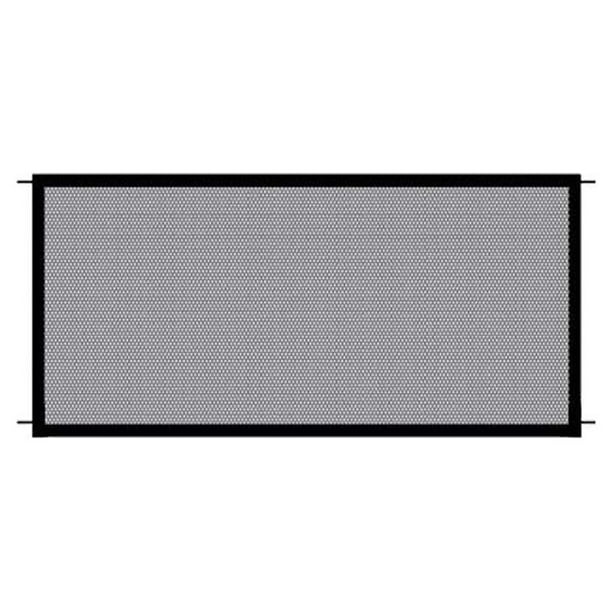 Billuyoard Valla de malla para mascotas Puerta de bebé retráctil Barrera de red Cocina Baño Dormitorio Puerta Guard Punch Free Wall Sticky Suministros para perros 100x78CM