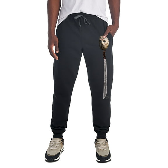 Friday the 13th Machete Mask Unisex Jogger Sweatpants with Pockets for Men and Women, Black, Small
