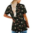 thumbnail image 6 of 2026 ! JINMGG 2026 Womens Plus Size Women's Summer Tunic Round Neck Floral Printed T-Shirts Casual Short Sleeve Blouse Pleated Tops with Ruffle Hem Black XXXXL, 6 of 8