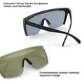 thumbnail image 4 of FEISEDY Oversized Rimless Mirrored Sunglasses for Women Men 2021 Flat Top Shield Wrap Square UV400 B2761…, 4 of 14