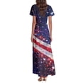 thumbnail image 6 of Wutalume Summer Dresses Patriotic Print - V-Neck Short Sleeve Colorful Sundress for 4th July Parade, Womens Summer Dresses ,Royal Blue XS, 6 of 6