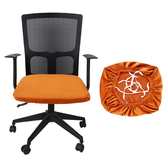 Office Chair Cover, Soft Computer Chair Seat Slipcover, L(45-48cm), Orange