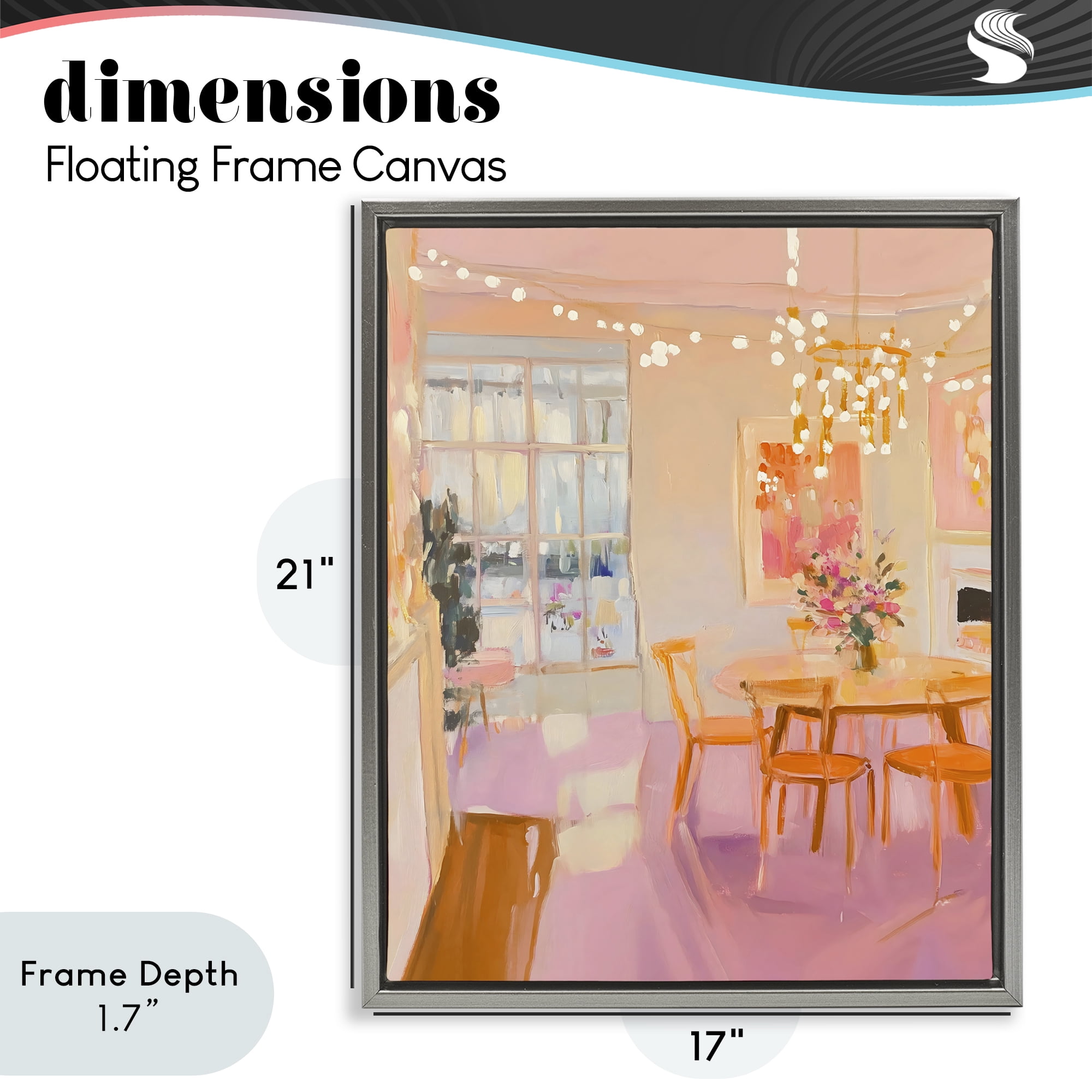 Stupell Industries Warm & Inviting Dining Room Gray Framed Floater Canvas Wall Art, design by The Prints Vibe