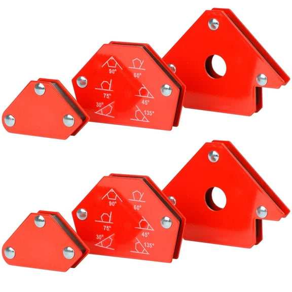 Welding Magnet, 6 Pcs Magnetic Welding Positioners, 30/45/60/75/90/135/150 Degree Angle Magnet, 15/25lbs Strong Magnetic Welding Locators Bevelled Angle Magnets for Welding Soldering Assembly