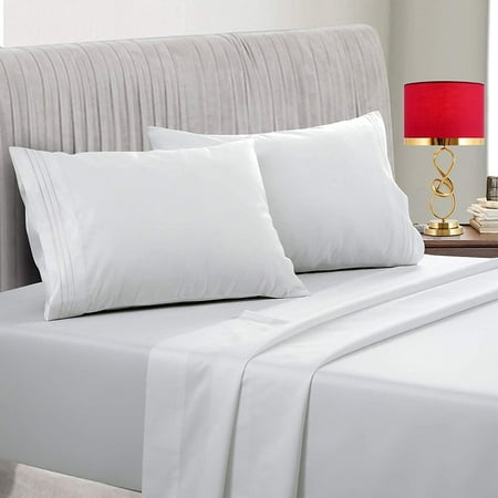 400tc 100 Cotton Sheets White Long, White Cotton Twin Bed Sheets