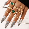 thumbnail image 1 of Anillo de serpiente con diamantes geométricos y anillo de siete piezas con animales del zodíaco, 1 of 1