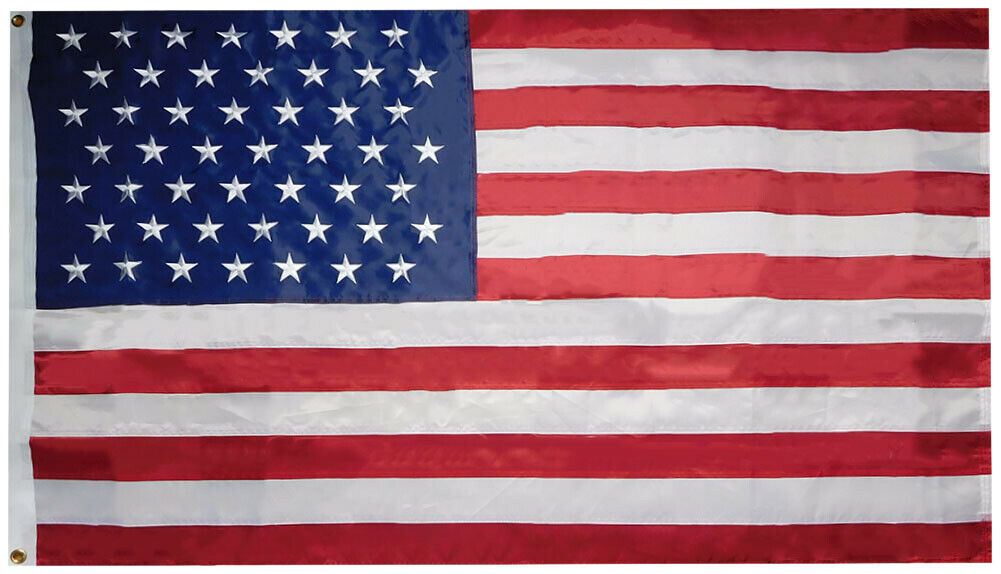USA 49 Star Stars Linear Premium 3x5 Nylon 210D Embroidered Sewn Flag Banner