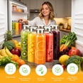 thumbnail image 4 of Tarvako 6 Set 18oz Glass Juice Bottles with Lids, Reusable Glass Water Bottles with Stainless Steel Cap for Refrigerator, Juicing, 100% Leak Proof, BPA Free, Juice Bottle Drinking Jar Containers, 4 of 8