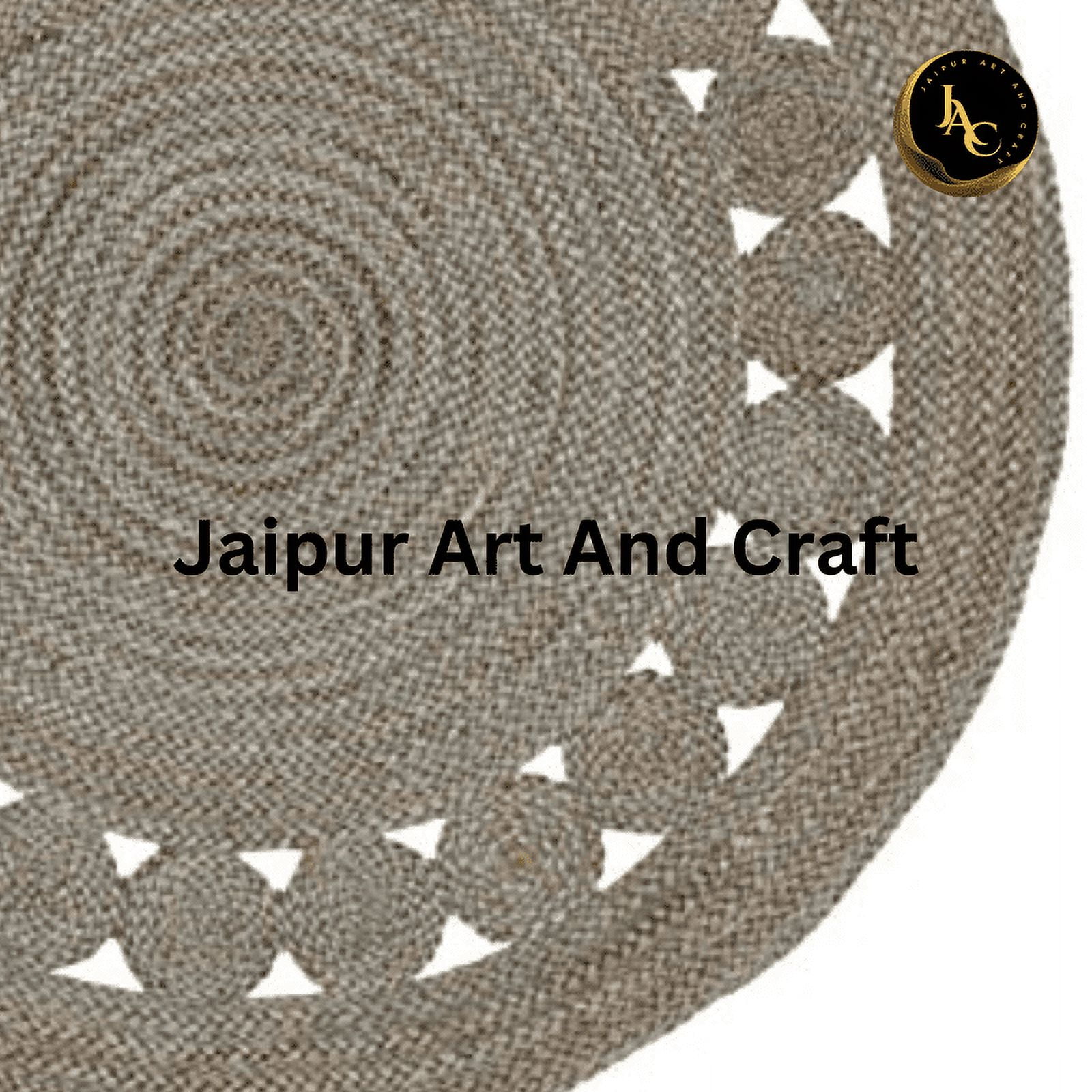 Jaipur Art And Craft Natural Jute Area Rug Hand Braided Bohemian Décor Eco Friendly Rustic Carpet (10x10 Sq Ft)