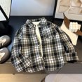 thumbnail image 4 of JUMEYU Toddler Boy Flannel Jacket Toddler Boys Shirt Coat Jacket Plaid Long Sleeve Kids Lapel Button Tops Outwear Daily Wear 3T 4T (AG,3-4 Years), 4 of 5