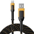thumbnail image 1 of Cable USB A a Lightning DEWALT, reforzado, trenzado, 1,2 m, 1 of 9