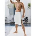 thumbnail image 3 of Men's Sleepwear Bottoms, Side-Slit Robe Pants No-Hassle, No-Stripping Robe Pants Breathable Wrap Skirt Soft Towel Skirt, 3 of 8