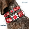 thumbnail image 2 of The Coca-Cola Company Pet Collar, Dog Collar Metal Seatbelt Buckle, Vintage Coca Cola Coke Icons and Ad Logos Red White, 11 to 16.5 Inches 1.0 Inch Wide, 2 of 8