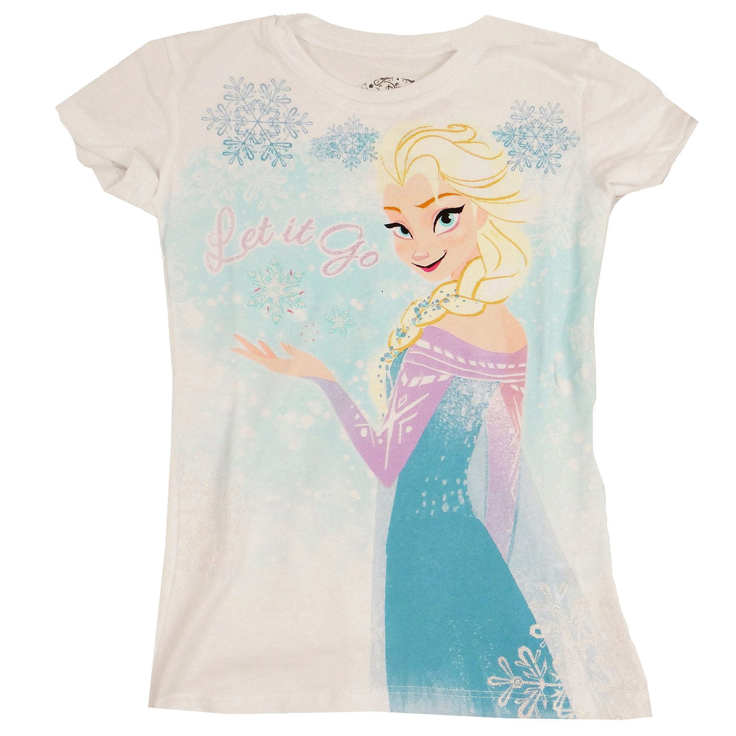 Disney Frozen Elsa Let It Go Girls White T-Shirt | XL - Walmart.com