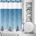 thumbnail image 4 of No Hook Shower Curtain with Built-in Rings - Blue Winter Christmas Snowman Washable Waterproof Fabric Bathroom Curtains for Hotel,Rentals, 60 X 72 Inch Long , White Snowflakes Pattern, 4 of 9