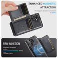 thumbnail image 3 of Decase Premium Magnetic Detachable Wallet Case for iPhone 16 Plus,Shock-Absorbent, Anti-Scratch PU Leather+TPU Bumper Cover, Slim & Rugged, with Credit Card Slots, Fits Mag-Safe Car Mount,Black, 3 of 9