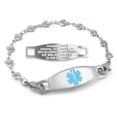 thumbnail image 1 of MedicEngraved Stainless Steel Custom Medical Alert Bracelet - 5mm Heart Link, 1 of 7