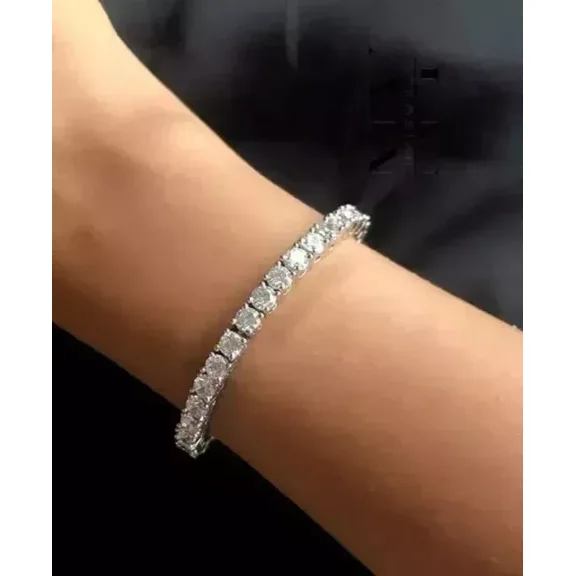 10Ct Round Cut Lab-Created Diamond Women's Tennis Bracelet 14K White Gold Plated