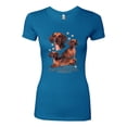 thumbnail image 2 of If It's Not a Dachshund It's Just a Dog Gift | Womens Dog Lover Slim Fit Junior Tee, Turquoise, Small, 2 of 3