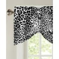 thumbnail image 2 of Leopard Print Leopard Abstract Art Black White Window Curtain Kitchen Cabinet Coffee Tie-Up Valance Curtain Rod Pocket Curtain, 2 of 6