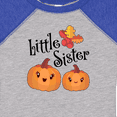 thumbnail image 4 of Inktastic Little Sister Pumpkins with Fall Leaves Girls Baby Bodysuit, 4 of 5