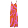 thumbnail image 6 of Abstract Pink Orange Wavy Lines Sleeveless Dress Loose Women's Dress Dresses Luxury Evening Dresses, 6 of 9