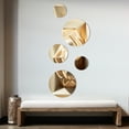 thumbnail image 3 of Designart "Monochrome Sacred Geometry I" Modern Midcentury Metal Wall Art Set of 5 Piece, 3 of 5