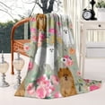 thumbnail image 2 of Pomeranian Dog and Flower Floral Blanket,Comfortable Soft Flannel Throw Blanket,All Season,Warm Lightweight Blankets for Sofa Bed Couch Living Room Chair,60"x80"(150x200cm), 2 of 4