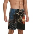 thumbnail image 2 of Kdxio Cyberpunk Skull American Flag Print Mens Sleep Shorts Bottoms Soft Comfy Pajama Wear Pants with Drawstring Pockets, 2 of 5