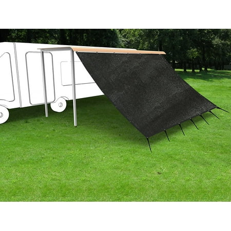 Shatex RV Awning Shade with 90% Privacy Screen Free Kit 8' x 10', Black