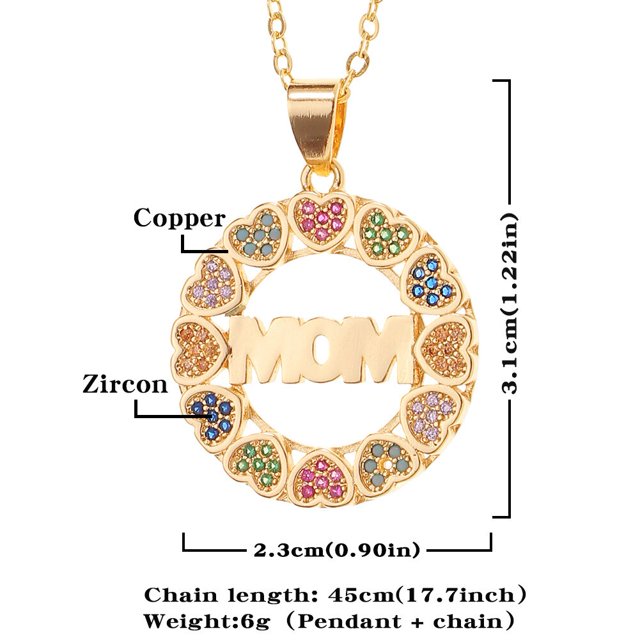 New Women's Simple Jewelry MAMA Mother's Day Pendant Premium Sense Mom Classic Light Luxury Necklace Memorial Day Holiday Gift45cm Gao Jinjia LED