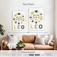 thumbnail image 4 of Elephant Stock Leo Zodiac Sign Wall Art - Vertical Canvas Wall Art - Living Room Wall Decor - Religion And Spirituality Canvas - White And Gray Decor - 30" x 45", 4 of 8