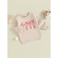 thumbnail image 3 of Bslissey Kids Baby Boy Girl Valentine's Day Sweatshirt Long Sleeve Letter Print Pullover Tops Toddler Crew Neck Loose Hoodie Casual Daily Clothes 6M 12M 18M 24M 3T 4T, 3 of 9