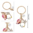 thumbnail image 2 of Unique Bargains 1 Pc Handbag Charms Keychains Flowers Butterfly Bag Accessories White, 2 of 5